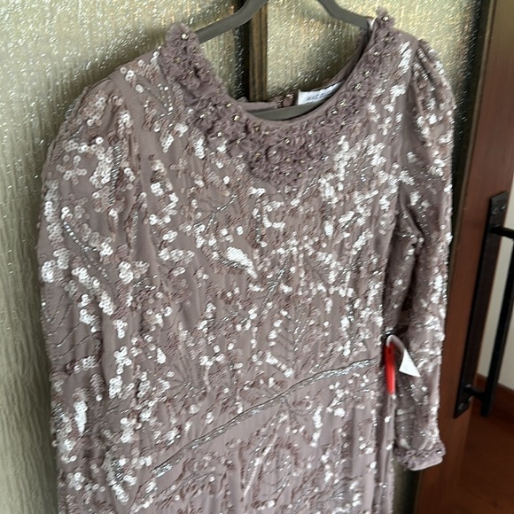 Mac Duggal EMBELLISHED HIGH NECK PUFF SLEEVE FITTED DRESS size 16 NEW $498 - Picture 8 of 16